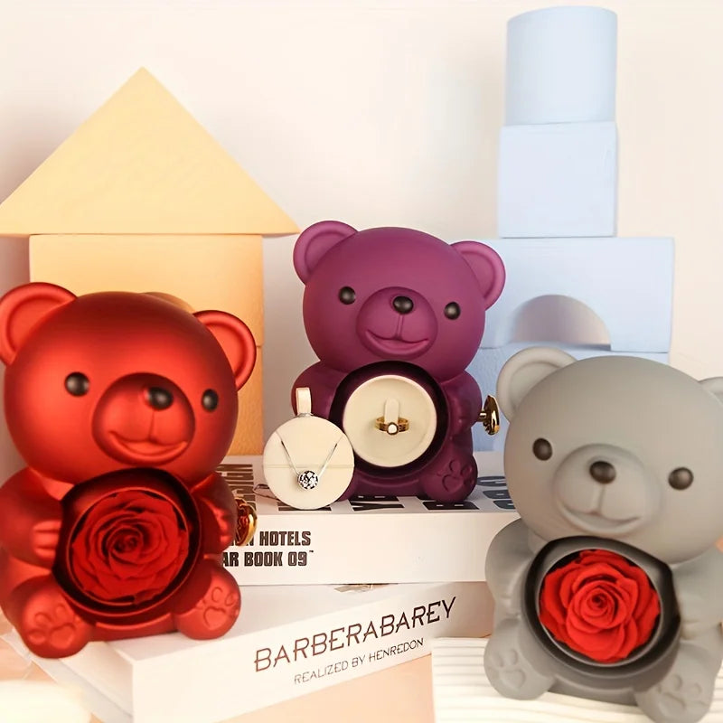 CASA-in-Love TEDDY mit Ewig haltender Rose + Halskette