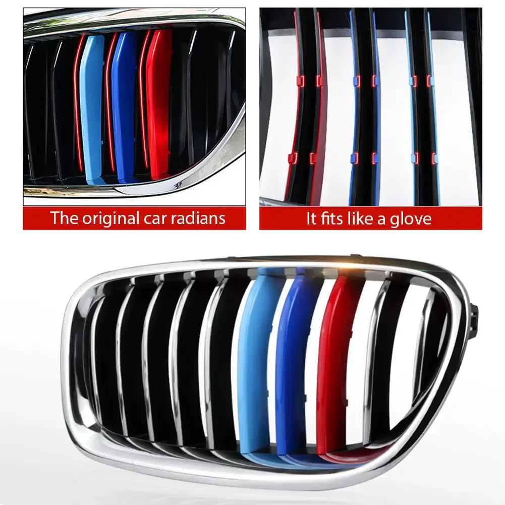 "3 Stück pro Set: M Performance Car Racing Front-Kühlergrill-Applikationen für BMW E46, E90, E91, E92, E93, F30, E60, E61, F10, G30, G20, F07, F11, F18"