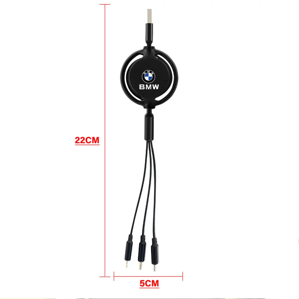 3-in-1 Micro-USB-C-Ladekabel: Multiladegerät für BMW M Performance Fahrzeuge M1, M3, M5, M6, F01, F20, F10, F13, F15, F16, F30, F34, F32, sowie E91 X5"