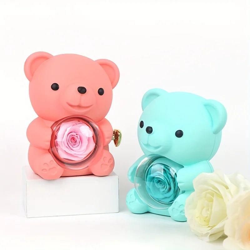 CASA-in-Love TEDDY mit Ewig haltender Rose + Halskette