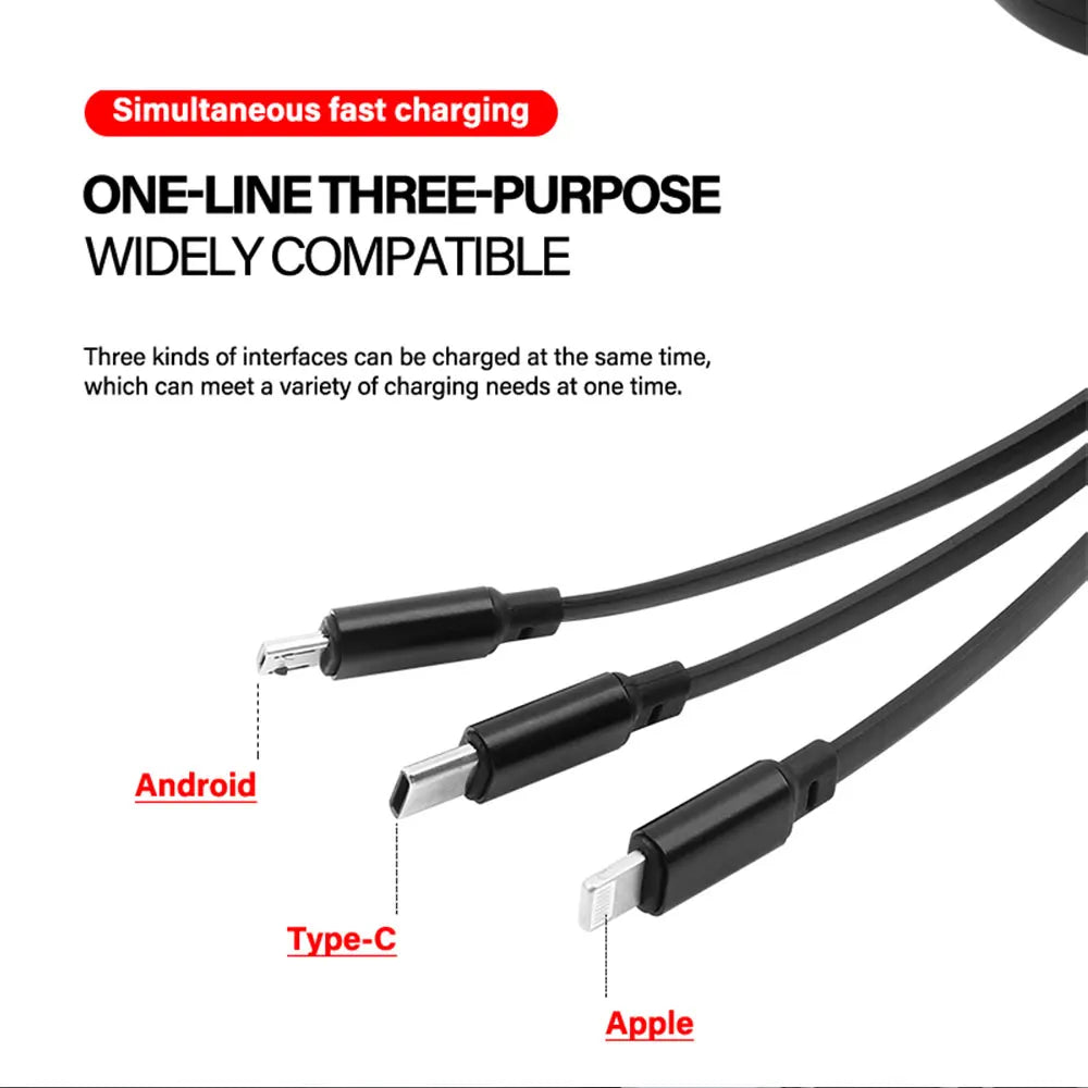 3-in-1 Micro-USB-C-Ladekabel: Multiladegerät für BMW M Performance Fahrzeuge M1, M3, M5, M6, F01, F20, F10, F13, F15, F16, F30, F34, F32, sowie E91 X5"